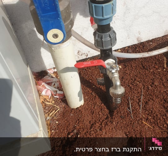ברזים וצינורות מים עם ידיות צבעוניות